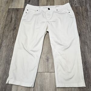 Liverpool Michelle Cropped Capri White Jeans Stretch Denim Women's 10 Classic